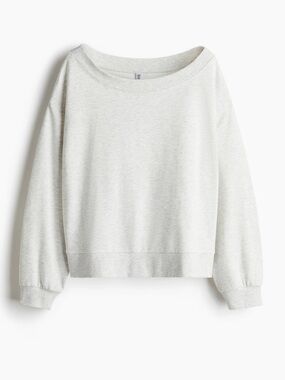 H&M set of 2 off shoulder sweatshirt Light Heather Gray and light pink